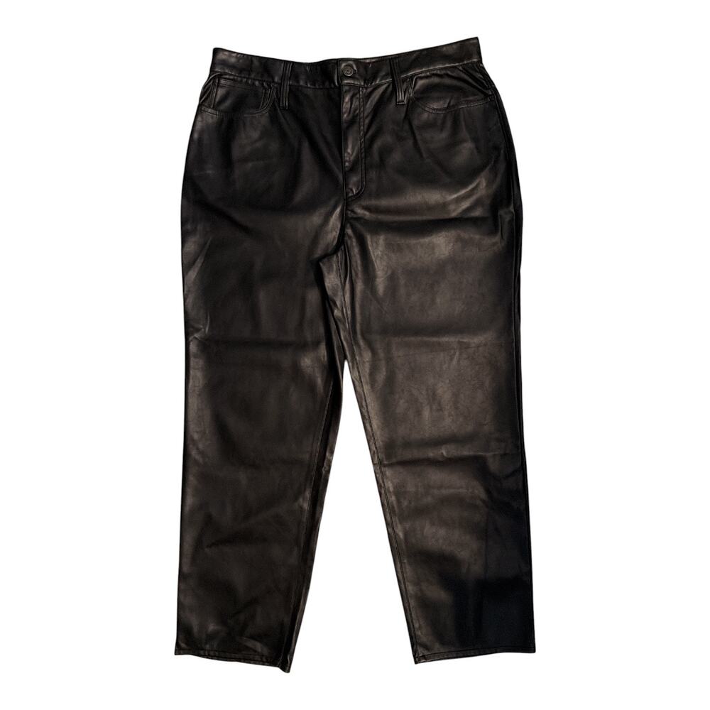 Madewell The Perfect Vintage Straight Jean: Faux Black Leather Women's Size 16
